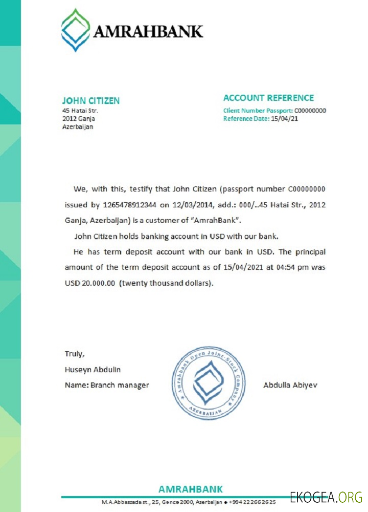 Azerbaïdjan , Amrahbank , reference